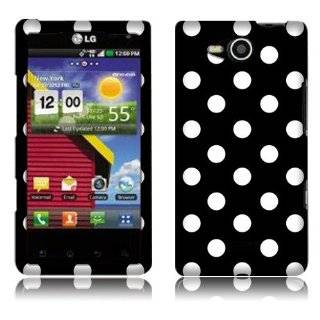 LG Lucid 4G VS840 Black/White Dots Cover Cell Phones & Accessories