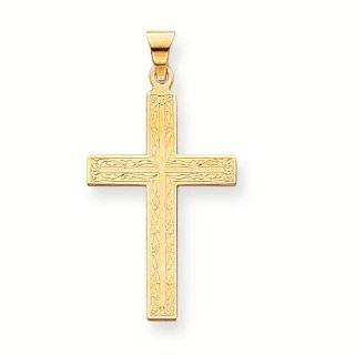 14k Solid Cross Pendant   Gold Jewelry Reeve and Knight Jewelry