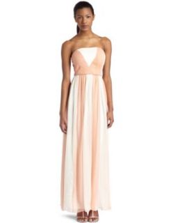 Aryn K Womens Colorblock Maxi Dress, Pink/White, Small