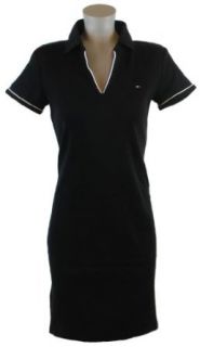 Tommy Hilfiger Womens Buttonless Polo Shirt Dress   L   Black Clothing