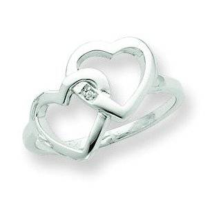 SS Diamond accent Intertwined Heart Ring. Metal Wt  2.281g Jewelry
