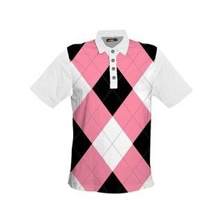 Loudmouth Golf Mens   Fancy White Pink & Black Shirt   Size Small  Other Products  