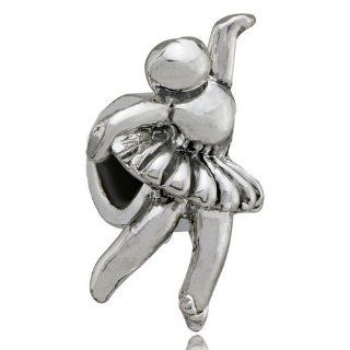 Silver Plated Pugster Tone Cute Baby Girl Ballet Dancer Love To Dance Bead Fits Pandora Charm Bracelet Jewelry