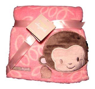 Blankets and Beyond Monkey Face Baby Blanket (Pink & Brown)  Nursery Blankets  Baby