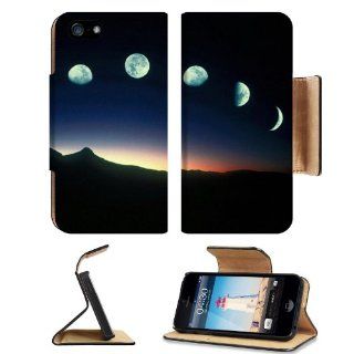 Seven Lunar Phases Nocturnally Displayed Per Month Apple iPhone 5 Flip Cover Case with Card Holder Customized Made to Order Support Ready Premium Deluxe Pu Leather 5 3/16 inch (132mm) x 2 11/16 inch (68mm) x 9/16 inch (14mm) msd iPhone 5 Professional Cases