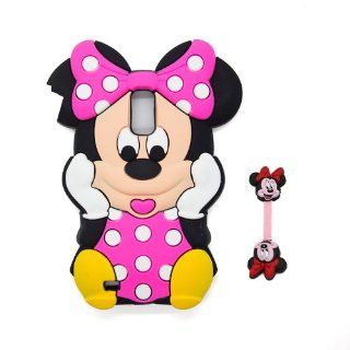 Euclid+   Hot Pink Minnie Mouse Style Silicone Soft Case Cover for Samsung Galaxy S2 SII T mobile SGH T989 Epic Touch 4g D710 (Not for AT&T) with Minnie Mouse Style Cable Tie Cell Phones & Accessories