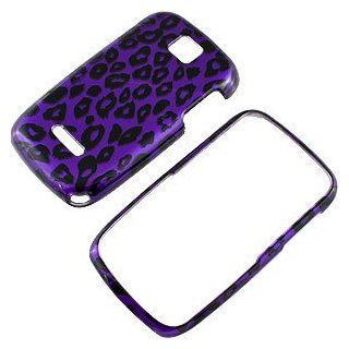 Purple Leopard Print Protector Case for Motorola Theory WX430 Cell Phones & Accessories