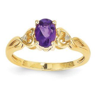 Gold and Watches 14k Purple Amethyst Diamond Ring Jewelry