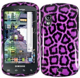 For Verizon Samsung I405 Stratosphere Accessory   Purple Leopard Design Hard Case Proctor Cover + Lf Stylus Pen Cell Phones & Accessories