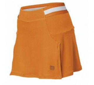 Wilson Women's Sweet Spot Tennis Skirt   Tuscan Orange/White (LG)  Sports & Outdoors