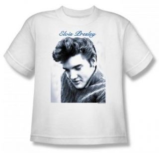 Elvis   Script Sweater Youth T Shirt In White Clothing