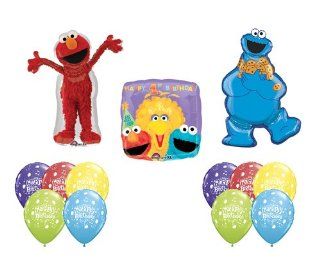 Cookie Monster Elmo Sesame Street Big Bird First 1st Birthday Party Balloon Set Toys & Games