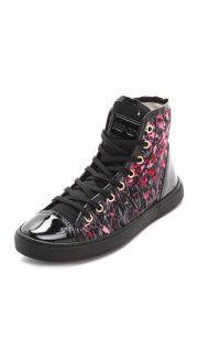 RED Valentino Floral Lace Up High Top Sneakers