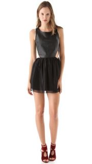 Sheri Bodell Leather Bodice Mini Dress