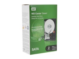WD WD Green WDBAAY0020HNC NRSN 2TB 64MB Cache SATA 6.0Gb/s 3.5" Internal Hard Drive Retail kit