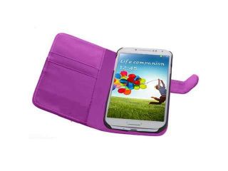 Samsung Galaxy S4 Case – Brand New Smart Wallet Leather Case Cover in PURPLE Color