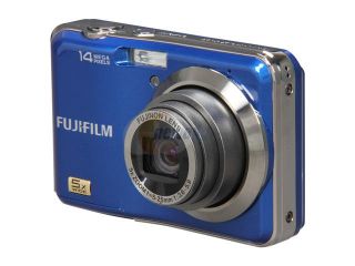 FUJIFILM AX250 Blue 14 MP 5X Optical Zoom 28mm Wide Angle Digital Camera HDTV Output