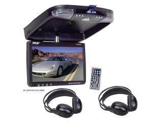 Pyle   9'' Flip Down Roof Mount Monitor & DVD player with Wireless FM Modulator/ IR Transmitter + Two Wireless IR Mobile Video Stereo Headphones