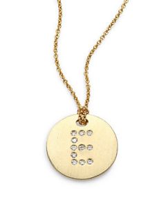 Roberto Coin Diamond and 18K Yellow Gold A Initial Necklace   E