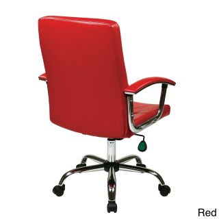 Malta Home Office Chair (Black, red, espresso, whiteMaterials Faux leather, metal, vinyl, plastic, foam, PVCFinish ChromeSeat height 20.25 inchesAdjustable heightDimensions 23.75 inches wide X 25 inches deep x 43 inches highWeight capacity 200 pounds