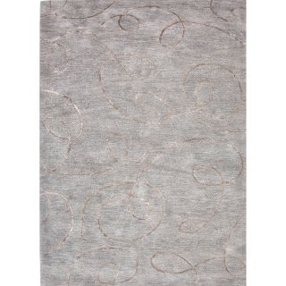 Transitional Gray/ Black Wool/ Silk Tufted Rug (36 X 56)