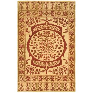 Safavieh Hand made Taj Mahal Light Gold/ Red Wool Rug (8 X 10)