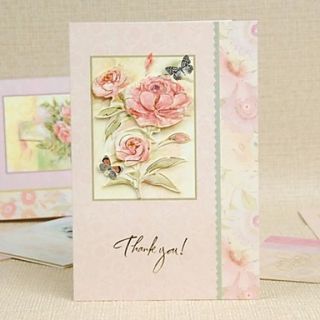 Floral Vertical Side Fold Thank You Card