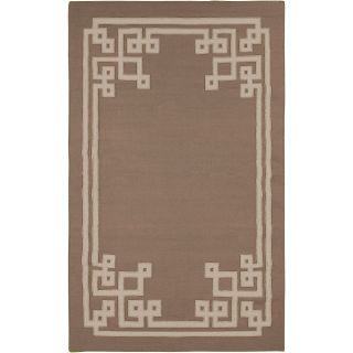 Beth Lacefield Hand woven Ackley Flatweave Reversible Dark Taupe Wool Rug (8 X 11)