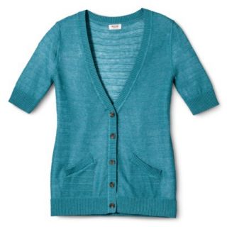 Mossimo Supply Co. Juniors Short Sleeve Cardigan   Turquoise L(11 13)