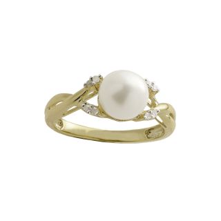 10K Gold Cultured Freshwater Pearl & Diamond Accent Ring, Womens