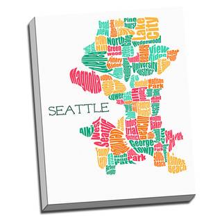 Seattle Typography Map Wall Art