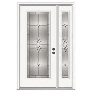 JELD WEN Kingston Full Lite Primed Steel Entry Door with 12 in. Sidelites H30762