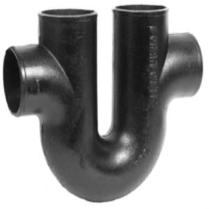 Charlotte Pipe 4 in. Cast Iron DWV No Hub Double Trap DT4