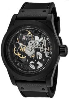 Invicta 1086  Watches,Mens Corduba/Sea Ghost Elegant Mechanical Skeletonized See Thru Black Dial Black Polyurethane, Casual Invicta Mechanical Watches