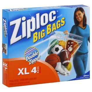Ziploc  Big Bags, XL, 10 Gallon, 4 bags