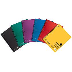 Just Basics Wirebound Notebook 3 Hole Punched 8 x 10 12  1 Subject College Ruled 70 Sheets Assorted Colors Pack Of 6