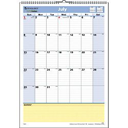 AT A GLANCE QuickNotes 30percent Recycled Academic Monthly Wall Calendar 12 x 17  July 2013 June 2014