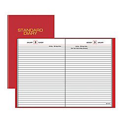 AT A GLANCE Standard Diary 30percent Recycled Hardbound Daily Reminder 5 34 x 8 14  Red January December 2013