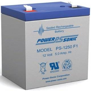 Powersonic PS 1250F2   12 Volt/5 Amp Hour Sealed Lead Acid Battery 