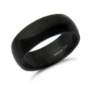 Black Stainless Steel Mens Ring (8mm)   Size 8 Jewelry 