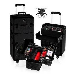 Shany Jet Black Professional Rolling Makeup Case Premium Collection 