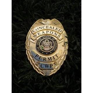 Concealed Weapons Badge Gold CCW with Pin Backing