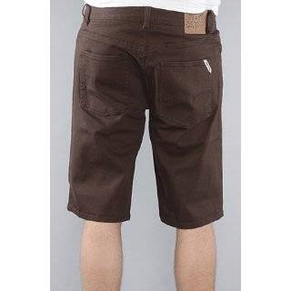   Slim Straight 5 Pocket Twill Shorts in Triple Black,Shorts for Men