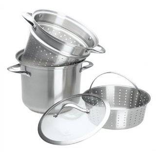 Calphalon Contemporary Stainless 8 Quart Pot with Glass Lid and 2 