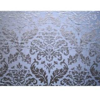  54 Wide Silver And Grey Damask   Burnout Velvet Fabric By 