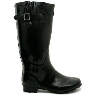 Black Ladies Solid Color Rain Boot Size Shoe Size 6 Black Ladies Solid 