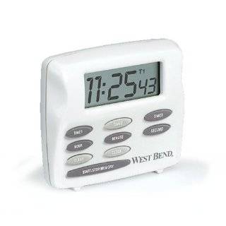 West Bend 40053 Triple Timer with Clock, White