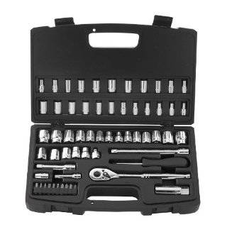   60 Piece 1/4 and 3/8 inch Standard and Metric Socket Set With Case