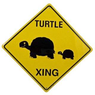 Turtle Crossing Xing Metal Tin Funny Road Sign
