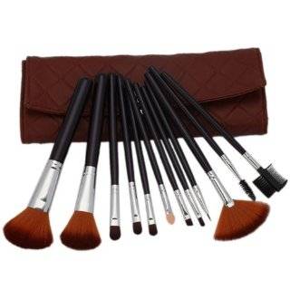 12pcs Professional Cosmetic Makeup Brush Set with Fasten Wallet style 